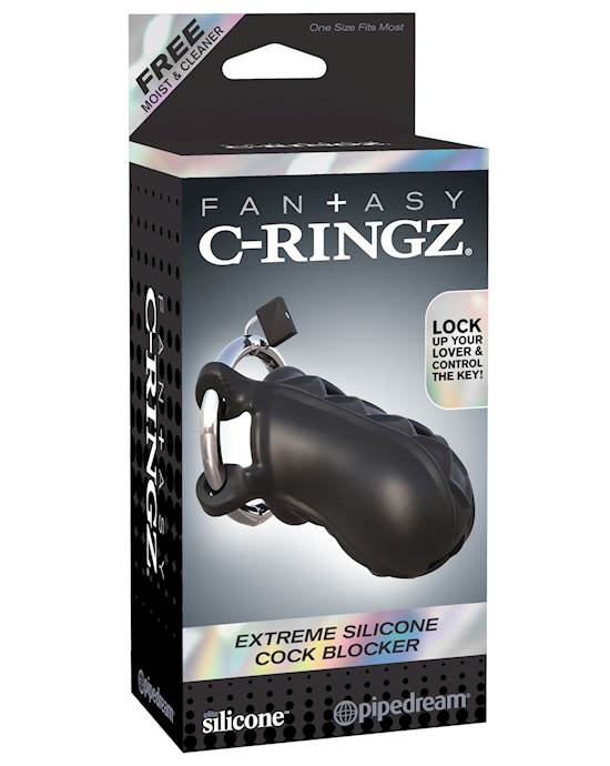 Fantasy CRingz Extreme Silicone Cock Blocker  Black
