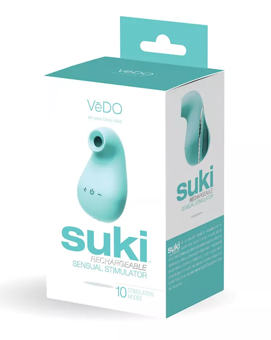 Vedo Suki Rechargeable Vibrating Sucker - Tease Me Turquoise