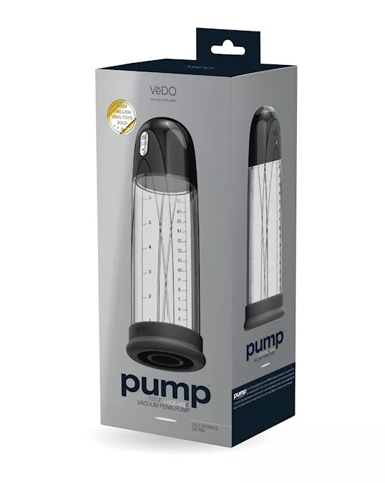 VeDO Pump Rechargeable Vacuum Penis Pump - Just Black