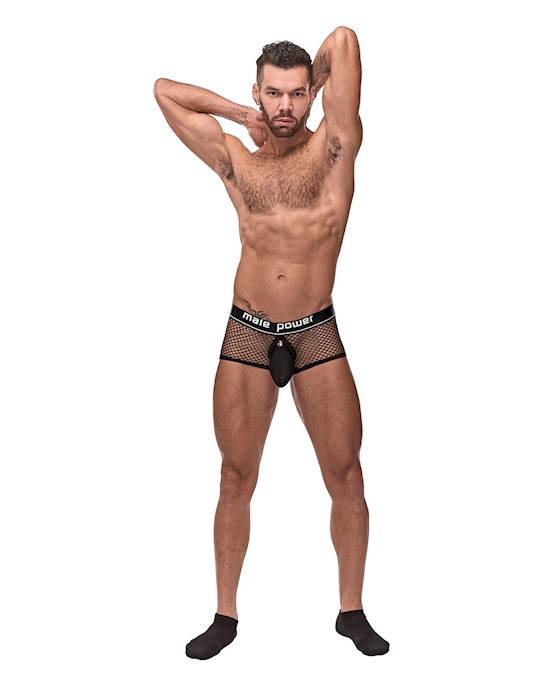 Cock Pit Fishnet Mini Cock Ring Short Black SM