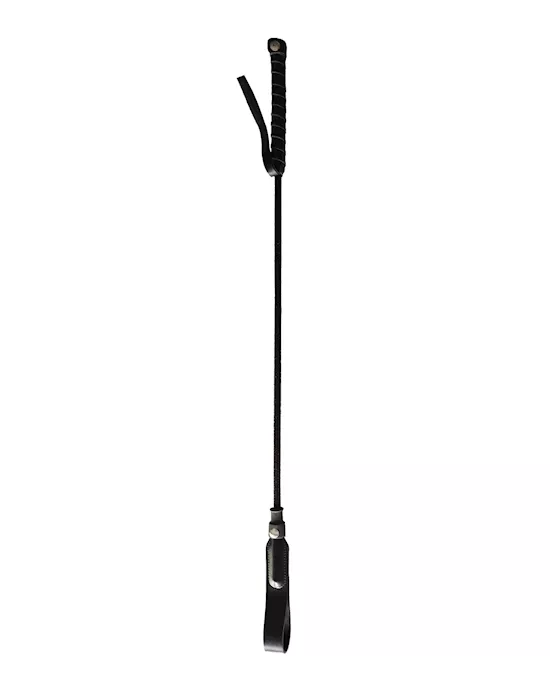 Rouge Long Riding Crop Slim Tip - Black