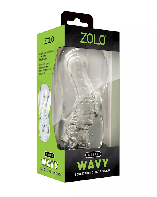 ZOLO Gripz Wavy Stroker - Clear