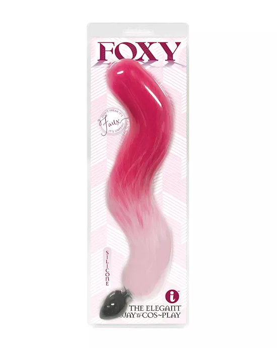 Foxy Fox Tail Silicone Butt Plug - Pink Gradient