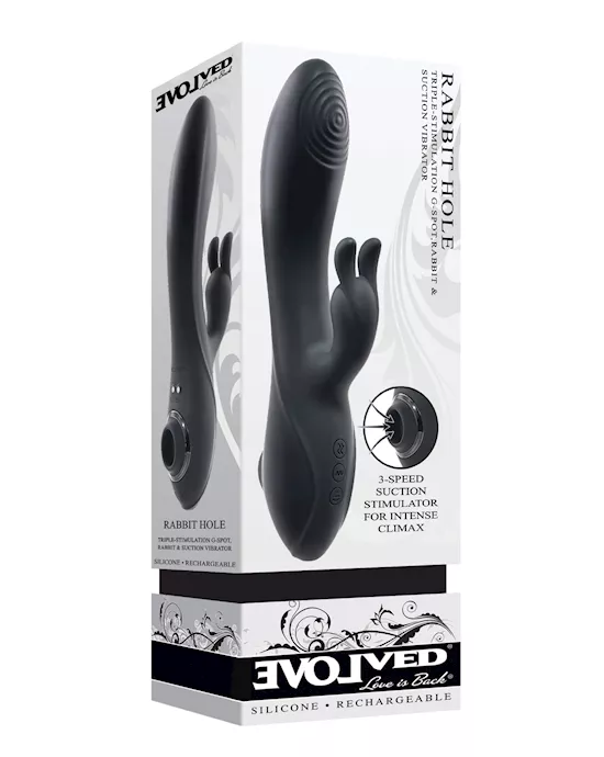 Evolved Rabbit Hole Triple Stimulation Vibrator - Black