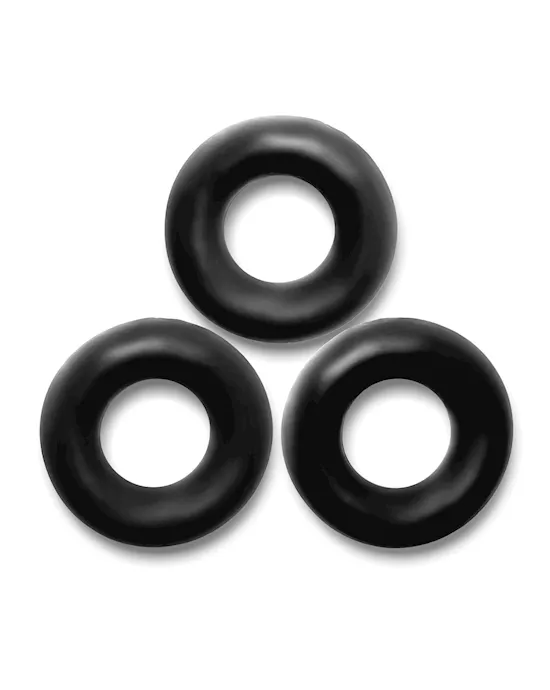 Oxballs Fat Willy 3 Pack Jumbo Cock Rings - Black