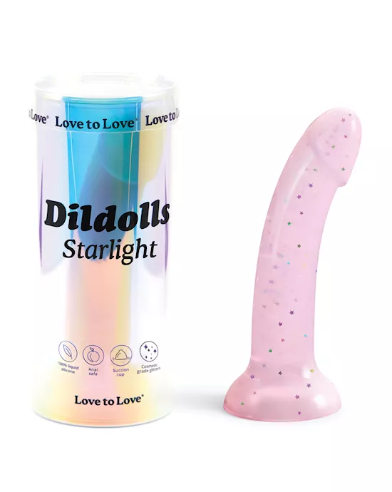 Love To Love Curved Suction Cup Dildolls Starlight - Pink