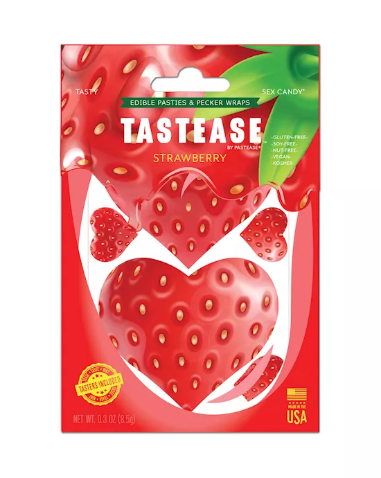 Pastease Tastease Edible Pasties & Pecker Wraps - Strawberry O/s