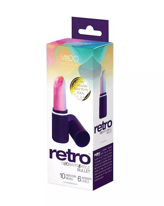Vedo Retro Rechargeable Bullet Lip Stick Vibe - Purple