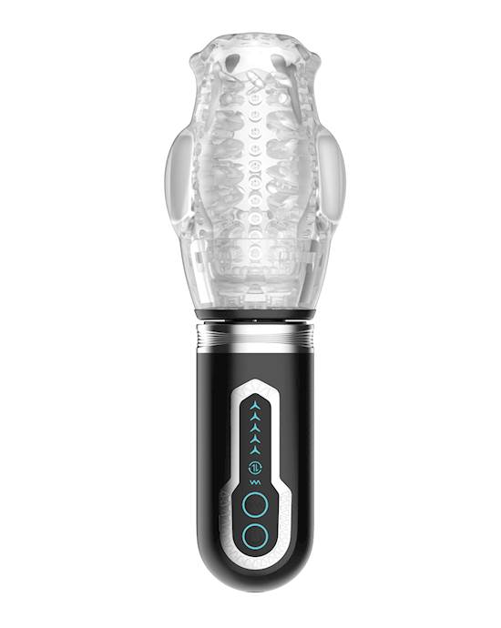 Thrusting Vibrating amp Rotating Oral Sex Masturbator Black