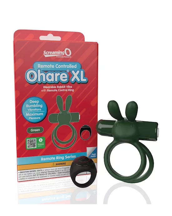 Screaming O Ohare Remote Controlled Vibrating Ring - XL Green