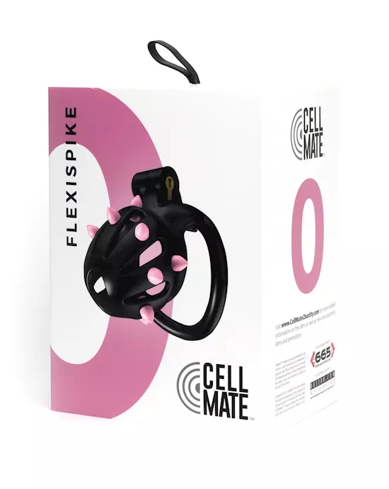 Sport Fucker Cellmate Flexispike Chastity Cage - Size 0 Black/pink