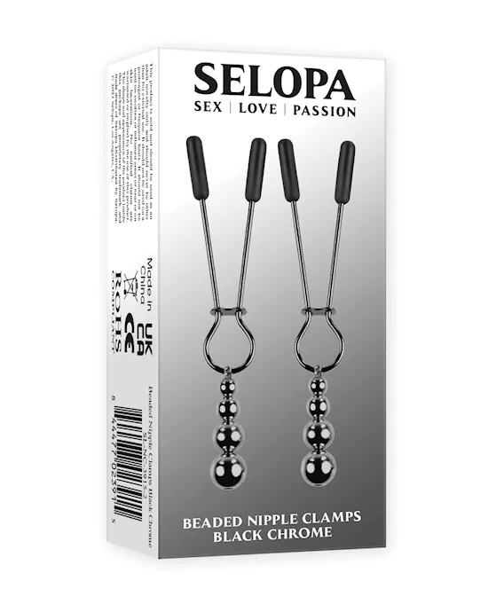 Selopa Beaded Nipple Clamps - Black Chrome