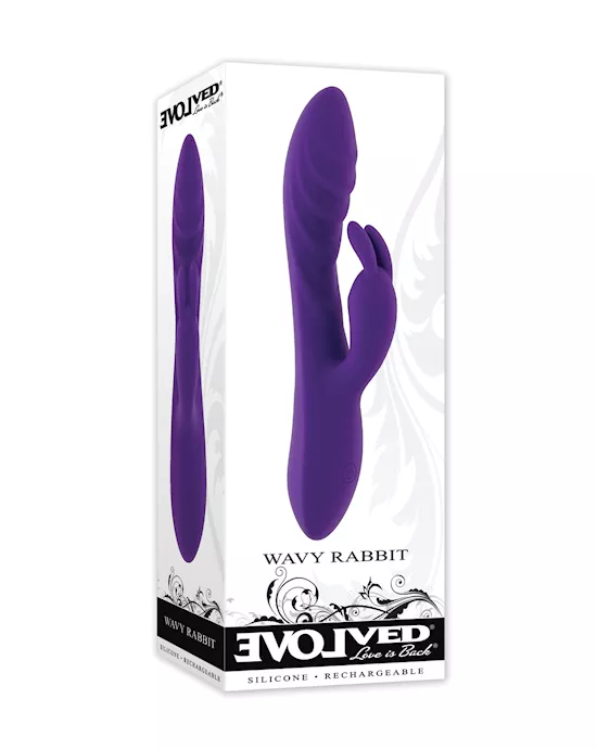 Evolved Wavy Rabbit Vibrator - Purple